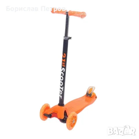 Детска сгъваема тротинетка 21st Scooter със светещи силиконови колела – Оранжева, снимка 5 - Скутери и тротинетки - 55973466