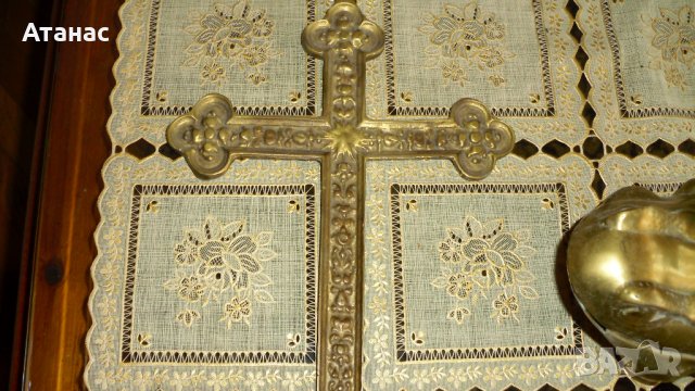 Месингови предмети - кръст и жаба , снимка 2 - Антикварни и старинни предмети - 41317409