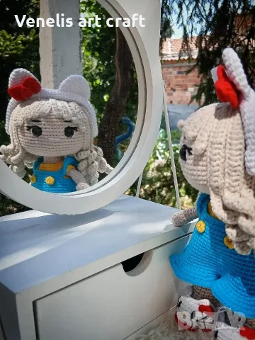 Плетена кукла Kitty / стил Hello Kitty , снимка 5 - Колекции - 55874242