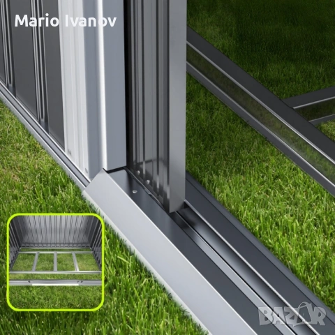 Метална градинска къща за инструменти с вентилация и заключване - 277 × 299 × 192 см, снимка 4 - Други - 53423886