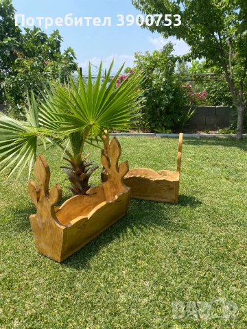 Дървени саксии за цветя , снимка 3 - Декорация за дома - 50615433