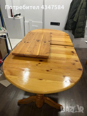 Кухненска маса и шест стола от дърво, снимка 3 - Маси - 53217247