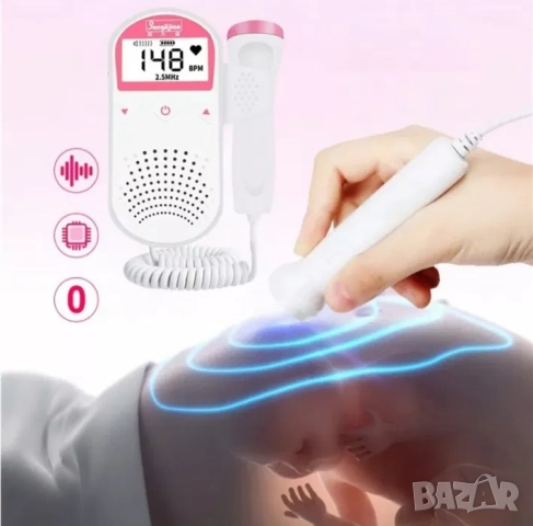 Фетален доплер, фетален монитор, сърдечен ритъм на бебе, тонове бебе, снимка 4 - Медицинска апаратура - 52165182