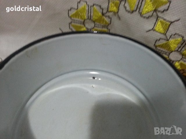 Емайлиран съд шарка кашмир , снимка 8 - Антикварни и старинни предмети - 41846535