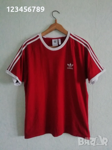 Adidas Originals 3 Stripes California Red XL Treofil оригинална памучна мъжка тениска Адидас , снимка 10 - Тениски - 53663587