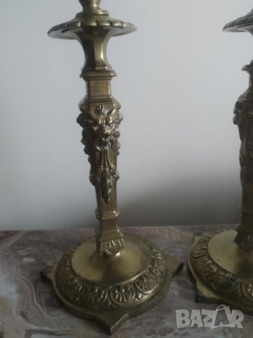 два барокови свещници-комплект, снимка 4 - Антикварни и старинни предмети - 39962878