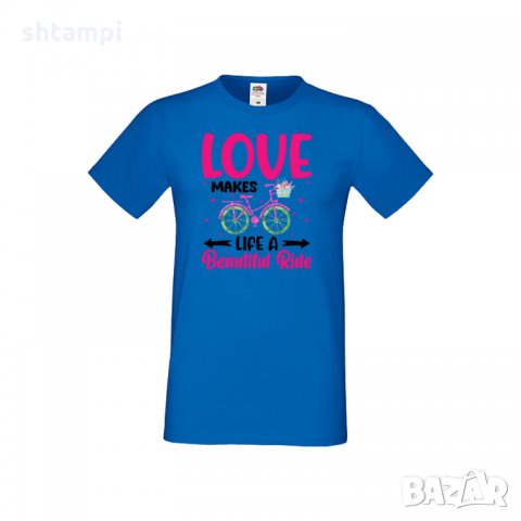 Мъжка тениска Свети Валентин Love Makes A Beautiful Ride, снимка 1 - Тениски - 35715703