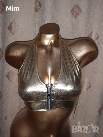 Forever sexy S/M Златисто бюстие винил и кожена черна пола , снимка 4 - Корсети, бюстиета, топове - 38809257