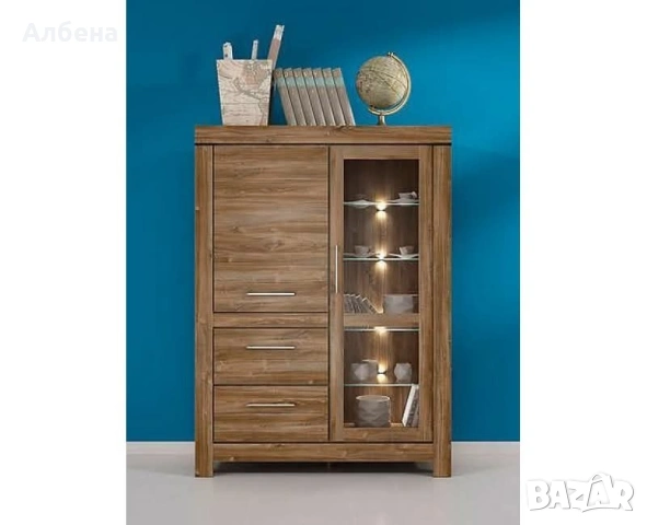 Модулна секция GENT – Дъб Стърлинг с LED осветление, снимка 3 - Секции и витрини - 53871855