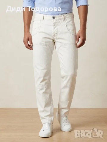 Мъжки/Дамски бели дънки EMPORIO ARMANI с контрастни шевове