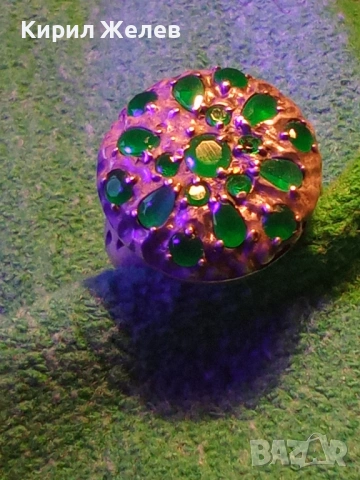 Винтидж Етно стил сребърен пръстен с Смарагди майсторска ръчна изработка 51823, снимка 16 - Пръстени - 52983219