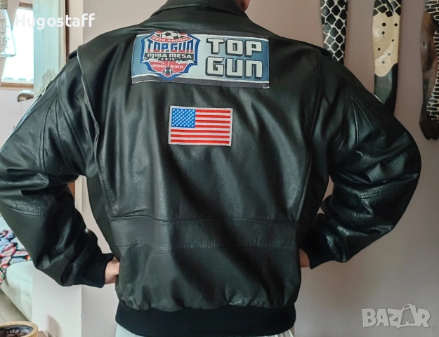 Avirex Top gun G1 Пилотско Авиаторско кожено яке бомбър USA XL, снимка 2 - Якета - 53393901
