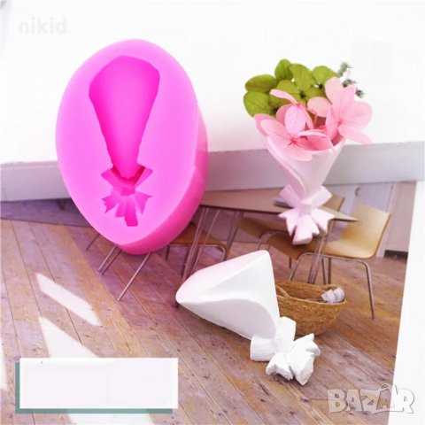 3D молд за направа на букет пакет за цветя форма калъп за фондан тесто украса торта, снимка 3 - Форми - 21461730