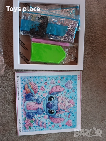 15*15см Диамантен гоблен + Рамка Lilo and Stitch Лило и Стич , снимка 2 - Рисуване и оцветяване - 52435643