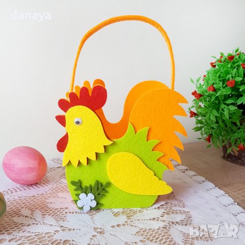 1418 Великденска кошничка за яйца и лакомства Кокошка