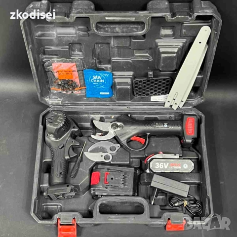 Акумулаторна лозарска ножица и мини трион за клони