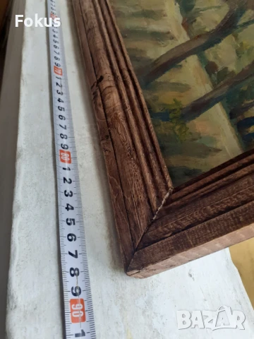 Голяма майсторска картина масло платно подпис дървена рамка, снимка 6 - Антикварни и старинни предмети - 51368750