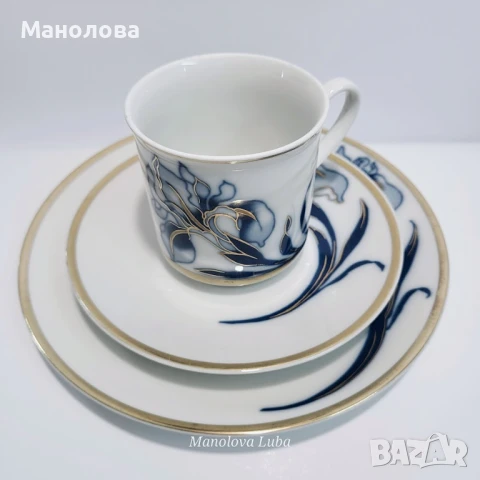 Комплект за кафе , чаша и две чинийки  - Sabina Loučky Чехословакия., снимка 2 - Други ценни предмети - 50637156