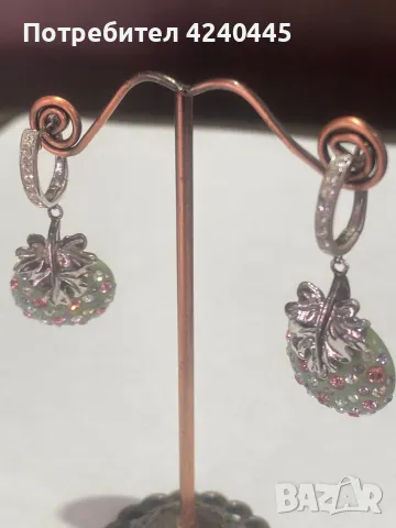 Висящи сребърни обеци, снимка 2 - Обеци - 50391805