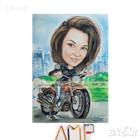  КАРИКАТУРИ, ШАРЖ с пастели и моливи, рисувани ръчно , снимка 3 - Картини - 41361382