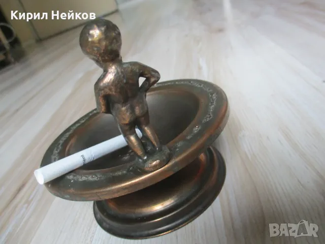 Красив стар меден пепелник, снимка 6 - Колекции - 49864491