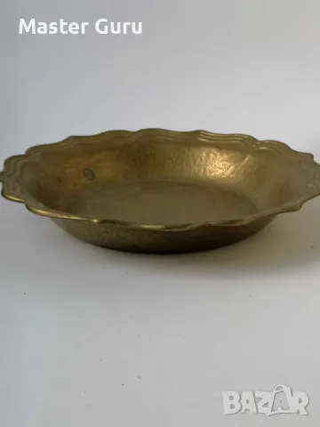 Стара бронзова чиния, фруктиера - 25 см, снимка 2 - Антикварни и старинни предмети - 47285410
