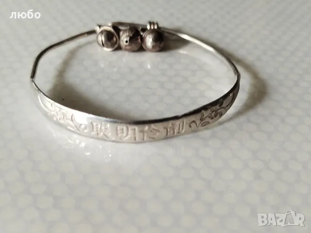 Стара СРЕБЪРНА КИТАЙСКА ГРИВНА ПРОБА СРЕБРО 0,990, снимка 3 - Други ценни предмети - 50254052