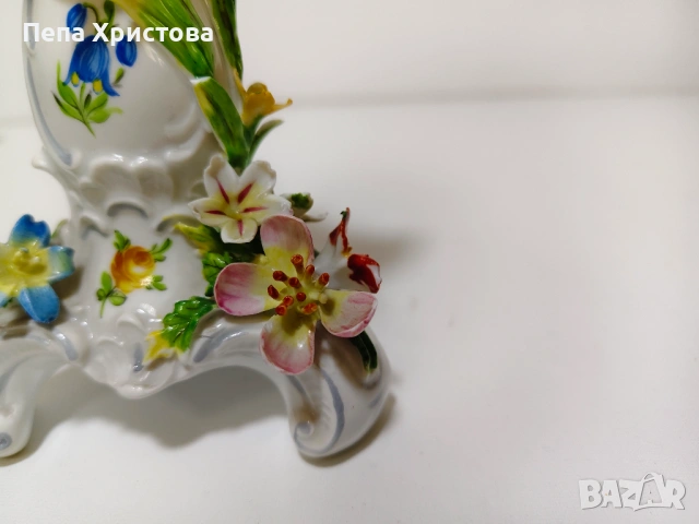 Свещник  от дрезденски порцелан, снимка 2 - Декорация за дома - 53753109