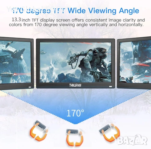 13.3" Преносим монитор HDMI/VGA/BNC VESA, снимка 7 - Монитори - 53640065