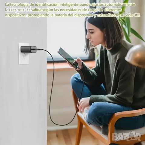 Quick Charger 45W - бързо зарядно устройство QC3.0, PD3.0, 45 W + USB C кабел, снимка 6 - Оригинални зарядни - 51994383