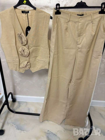 Комплект две части - елек и панталон 3Д декорация с рози , снимка 3 - Комплекти - 50922568