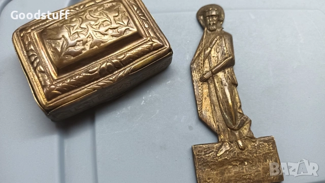 Вотив,възрожденски сачан,апликация,светец,икона,бабин чеиз , снимка 5 - Антикварни и старинни предмети - 53466816