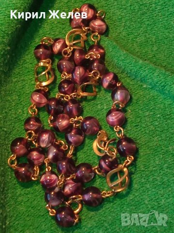 СТАРО АР НУВО РЕТРО КОЛИЕ ОГЪРЛИЦА ВЕНЕЦИАНСКО СТЪКЛО МУРАНО и ПОЗЛАТЕН БРОНЗ РЪЧНА ИЗРАБОТКА 37661, снимка 6 - Антикварни и старинни предмети - 41838532