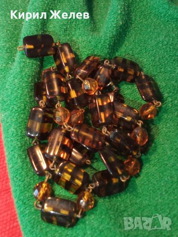 СТАРИННО РЕТРО КОЛИЕ от КРАСИВО ВЕНЕЦИАНСКО СТЪКЛО МУРАНО и БРОНЗ Рядка МАЙСТОРСКА ИЗРАБОТКА 181818