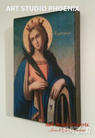 Икона на Света Екатерина icona Sveta Ekaterina, снимка 3 - Икони - 13796964