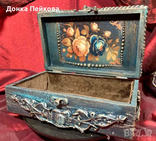 Ръчно декорирана кутия за бижута , снимка 3 - Подаръци за жени - 48709440