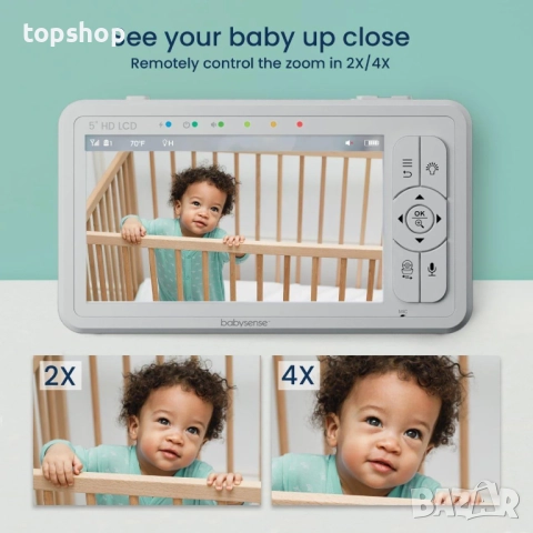 Нов Babysense HD S2: бебефон с 2 камери, без Wi-Fi, разделяне на екрана за преглед на 2те камери ..., снимка 8 - Бебефони - 51897889