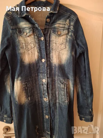 Дълго дънково яке Negative , снимка 3 - Якета - 49575650