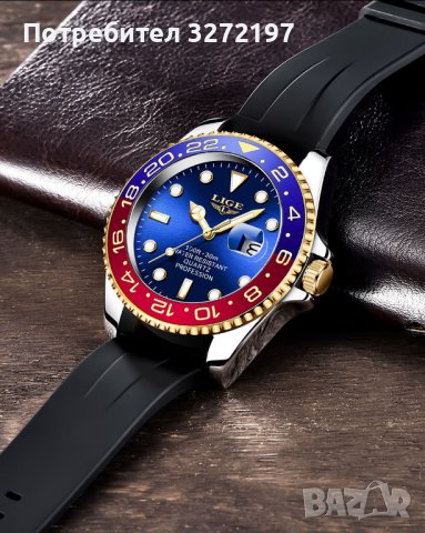 LIGE спортен,моден кварцов часовниk модел 2023,водоусточив,дата,въртящ се безел, уникален дизайн , снимка 1