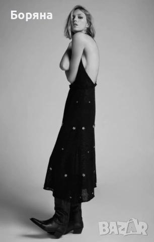 ZARA нова с етикет рокля от алпака с камъни, снимка 3 - Рокли - 53724624