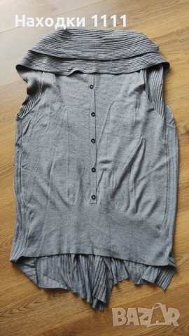 Уникален дълъг елек жилетка без ръкави, размер S-M, като нов, снимка 3 - Елеци - 52228800