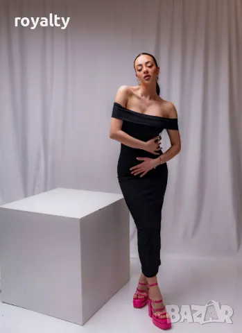 Елегантна черна дамска рокля , снимка 4 - Рокли - 50049223