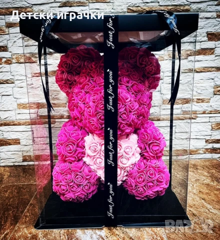 Мече от рози в подаръчна кутия 20, 25 см и 40 см, BG Rose Bear, снимка 17 - Подаръци за жени - 50344916