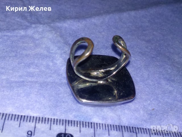 ПОСРЕБРЕН РЕГУЛИРУЕМ ВИНТИДЖ АРТ МЕДЕН ПРЪСТЕН с ГОЛЯМ ШЛИФОВАН МЛЕЧЕН КВАРЦ 36997, снимка 10 - Пръстени - 39714928