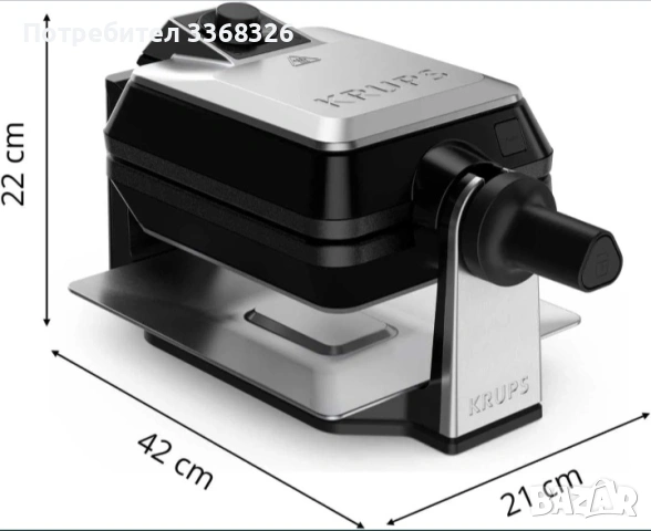 Професионален гофретник KRUPS, снимка 6 - Тостери - 53841755