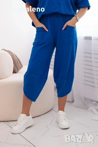 Дамски памучен комплект блуза + панталон, 11цвята , снимка 6 - Комплекти - 46468554