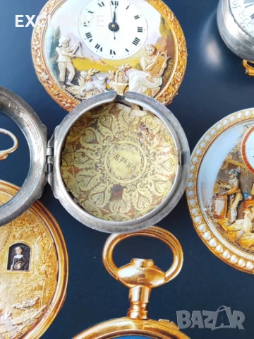 J. Miller. Сребърен джобен часовник  1760г, снимка 4 - Джобни - 53829108