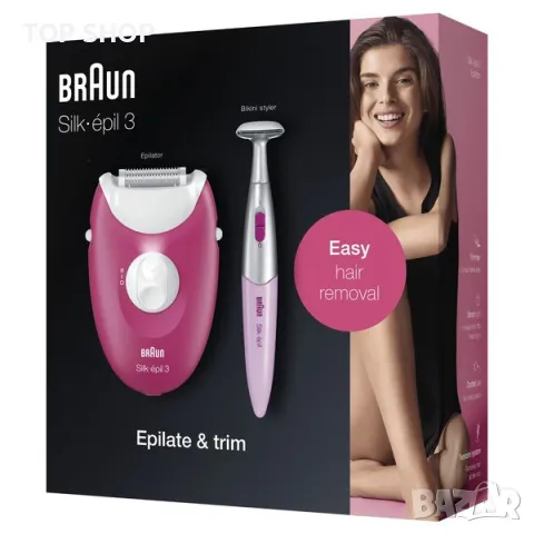 Епилатор Braun Silk-épil 3 + Тример бикини зона, снимка 2 - Епилатори - 49409678