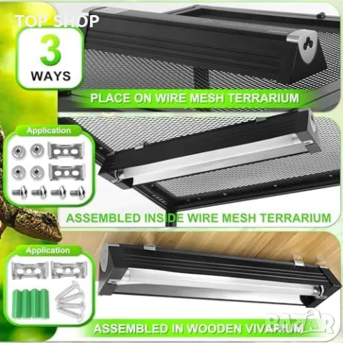 Нова UVB 5.0 Флуоресцентна лампа за влечуги, 39W, светлинен капак, снимка 3 - Терариуми и оборудване - 49227074