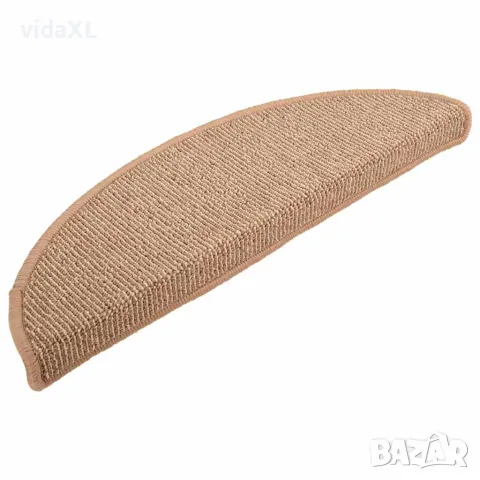 vidaXL Изтривалки за стълби, 15 бр., 56x17x3 см, светлокафяви, полукръгли, снимка 3 - Изтривалки - 56146112
